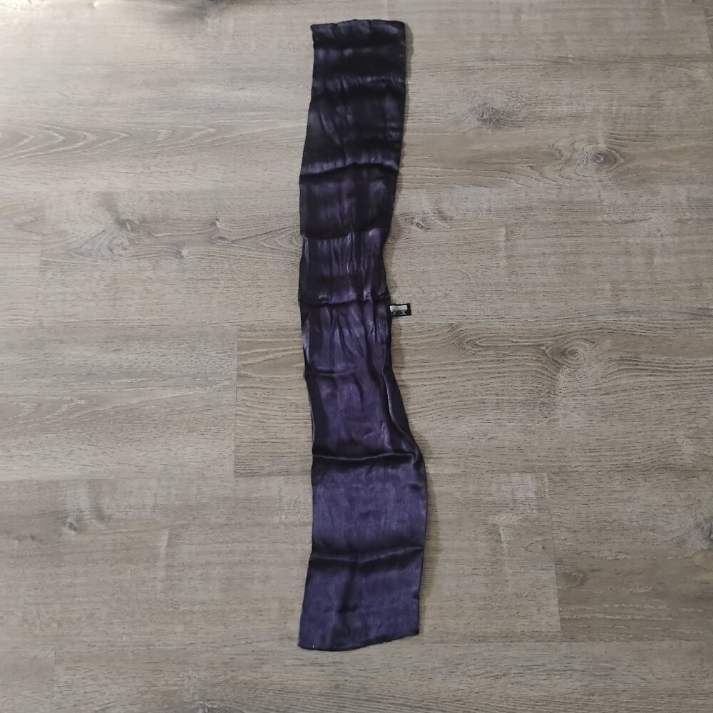 INDIVI Silk Blend Burnout Velvet Floral Scarf - Deep Navy/Indigo